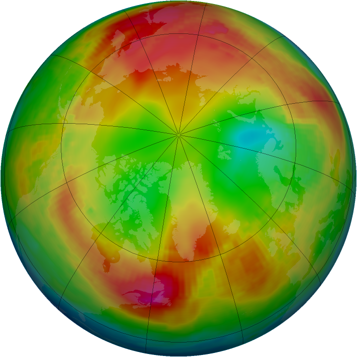 Arctic ozone map for 18 January 1982